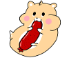Hamsters with salami