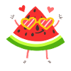 Wassermelone Obst Kawaii