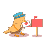 Lettera d'amore carina del postino birdy