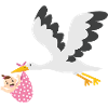 Cigogne avec bébé