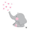 Cute Baby Elephant Blowing Hearts