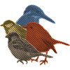 Vogel-Sammlung in Linie Kunst