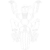 Skeleton white biker