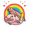 Funny blobfish with naked mole