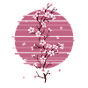 Retro Kirschblüte Japanischer Baum Sakura