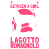 Mädchen mit Lagotto Romagnolo Trüffelhund