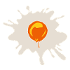 Orangener Farbklecks Tropfen Ei