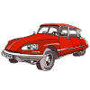 Roter Oldtimer Coupé Illustration