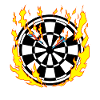 Dartboard in flames