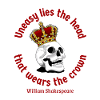 Shakespeare-Zitat - Schädel mit Kronen-Illustration