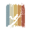 Rétro rétro écureuil silhouette