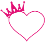Herz mit Krone Pink