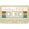Rétro cassette millésime 1981 anniversaire