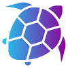 Blue Purple Turtle Outlined