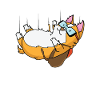 Cat skydiving with parachute