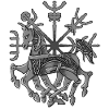 Wikinger Odin Pferd Sleipnir mit Kompass Vegvisir