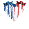 Butterfly Heart USA Flag