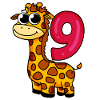 9 birthday giraffe - 9 years old