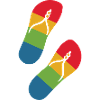 rainbow slippers