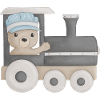 cute bear on the train