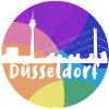 düsseldorf,skyline,kreis,bunt,regenbogen