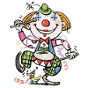 Cartoon Clown Drummer Design