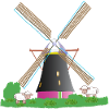Windmill with sheep