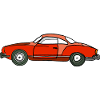 Roter Oldtimer Seitenansicht