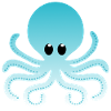Sky Blue Ombre Octopus