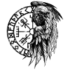 Viking ravn og vegvisir symbol