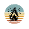 Campfire Camping Retro