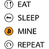 Eat sleep mine repeat cryptocurrency t-shirt