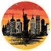 Sunset Liberty Skyline
