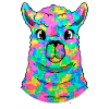 Arc-en-ciel Lamakopf Alpaca