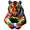 Tiger bunt Regenbogen