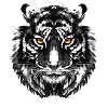 Retro Tiger - Cat - Beautiful Eyes