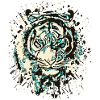Tiger Cat - Vintage Grunge - Kattens øje Blå