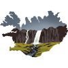 iceland map and landscape