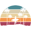 Retro Surfer Palms Holiday Sunset