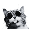 Chill Cat in Round Sunglasses