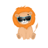 Sweet lion with sunglasses