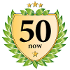 50 ° compleanno stemma alloro corona d'oro stelle