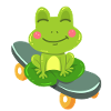 Frosch Skateboard Kawaii
