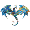 drache ,bunt,malerei,graffiti,,illustration,blau