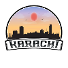Karachi Pakistan Skyline Vintage Sunset Travel Sou