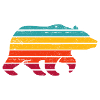Rainbow Stripe Bear Silhouette