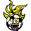 football cartoon face flame