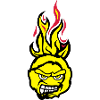 tennis face cartoon flame feroce
