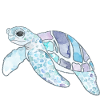 Simpatiche creature acquatiche del Mare delle Tartarughe Acquerello