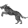 Tatuaggio ornamento nodo celtico rune lupo
